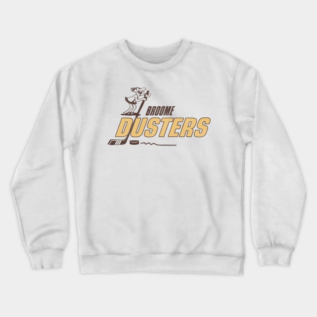 Defunct Broome Dusters Hockey Team Crewneck Sweatshirt by Defunctland